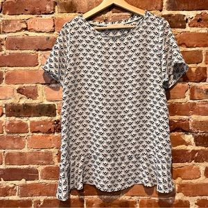 LOFT Tribal Print Blouse Cross Back Size Medium Petites